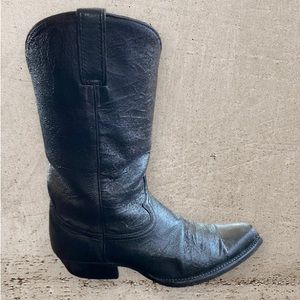 ❄️ 50% off winter Mens custom made black leather cowboy boots 10